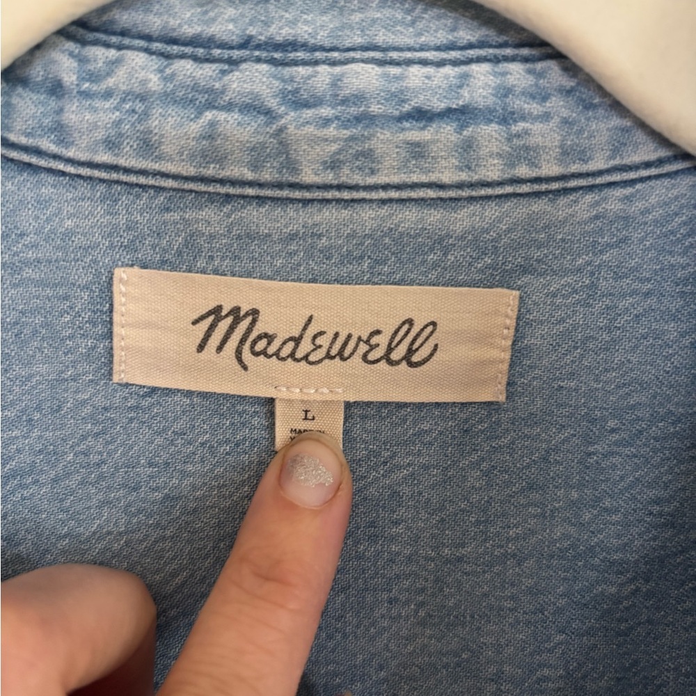 Madewell Sky Blue Denim Top | A9 - Picture 3 of 7
